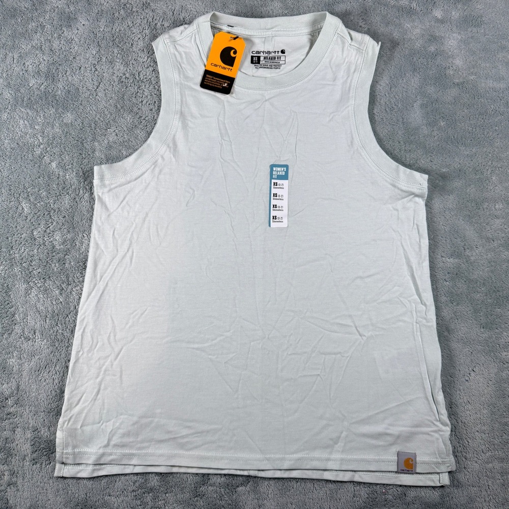 Carhartt Womens Relaxed Fit Sleeveless Tank Top Mint Green XS TK6176-W NWT